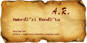Ambrózi Renáta névjegykártya